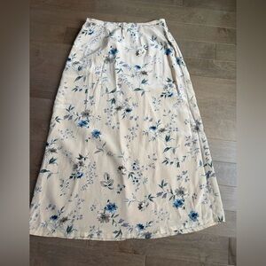 Vintage Talbots Floral Print Maxi Skirt - 100% Silk, lined